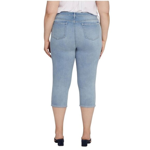 NYDJ Curves 360 Cropped Jeans Size 10P High Rise Light Wash Slim Straight - Picture 3 of 12
